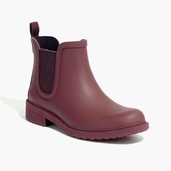 Madewell Shoes - Madewell Burgundy Chelsea Rain Boots